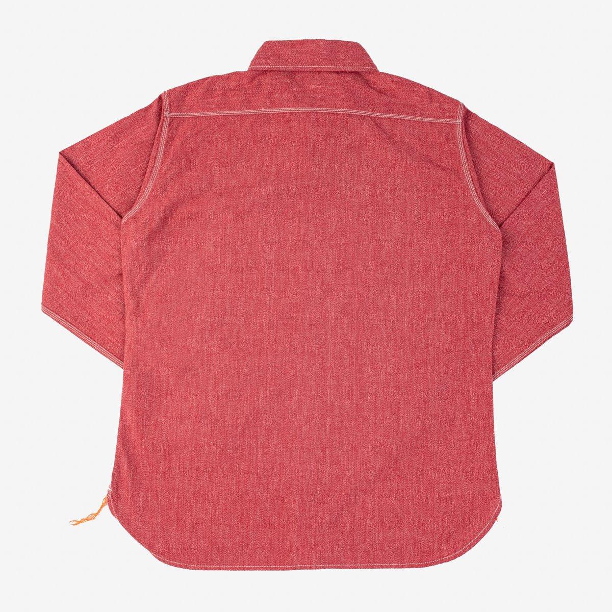 Iron Heart - 10oz Mock Twist Selvedge Chambray Work Shirt - Red